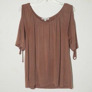 Green Envelope Burnt Orange Arm Slit Tie Blouse